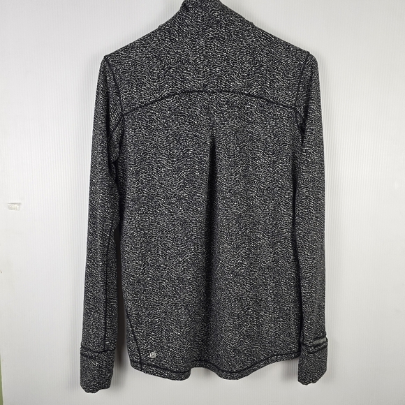 Lululemon Women's Outrun 1/2 Zip Running Luon Ripple Jacquard Black White Size ? - Picture 3 of 16